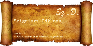 Szigriszt Dénes névjegykártya