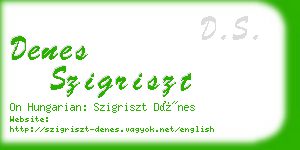 denes szigriszt business card